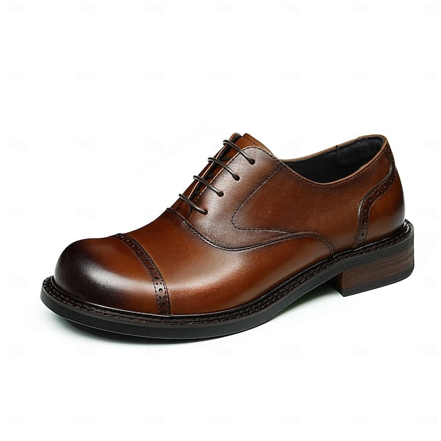 Oxford Leather First Genuine Shoes- Toe Cap Men's