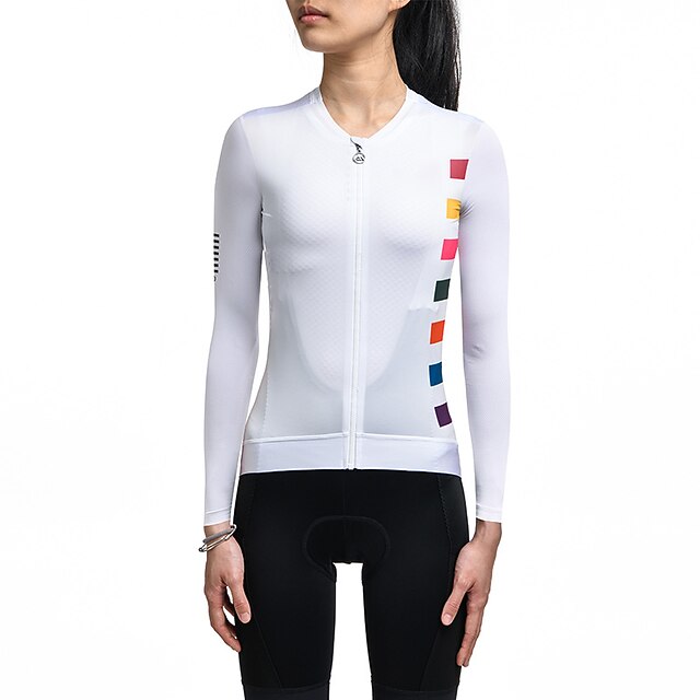 Women's Cycling Jersey Stripes Long Sleeve Bike Jersey Top