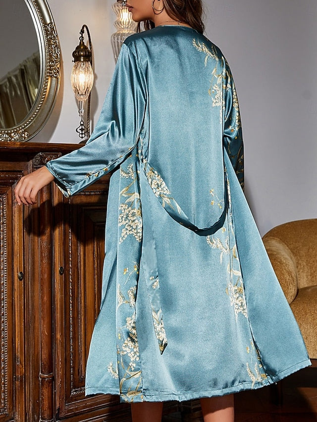 Women's Pajama Set Sexy Casual Comfort Floral Robe Top