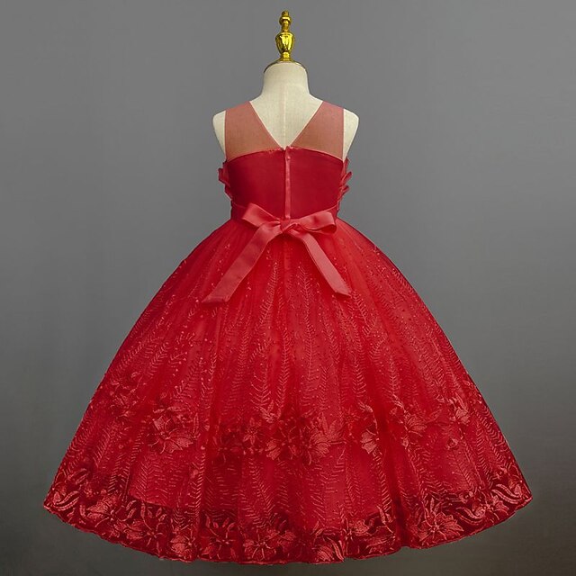 Kids Flower Girls' Girl Colored Solid Dress