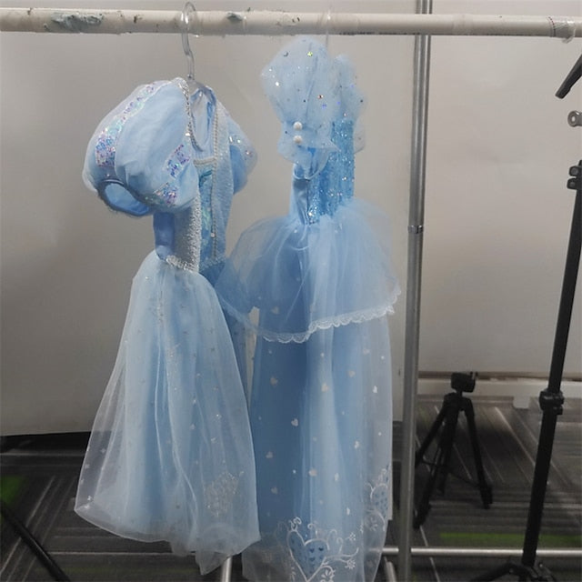 Flower Cosplay Dress Girl Princess Cloak Frozen Elsa