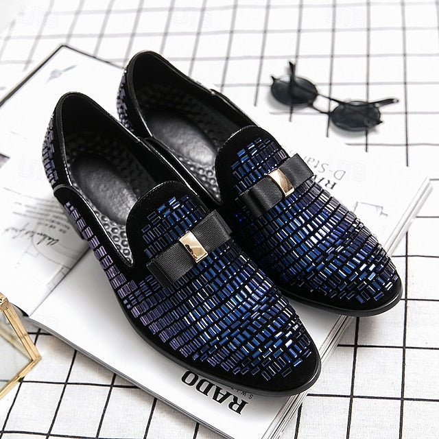 Elegant Strap Loafers Silver Woven Men's Prom – and Monk