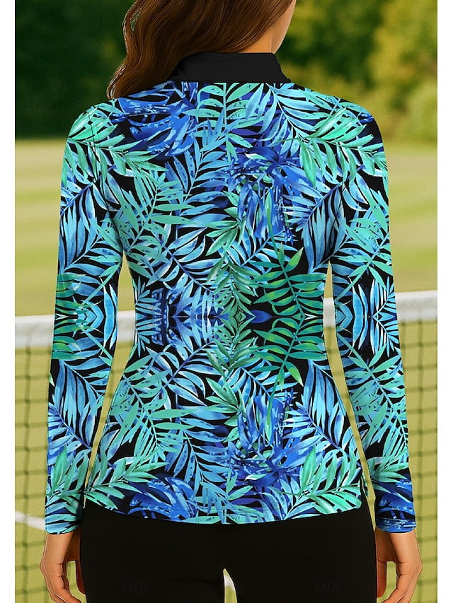 Women's Plants Tropical Floral Botanical Tops Golf Polo