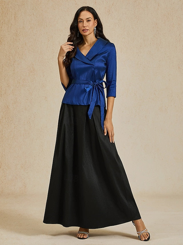 Women's Blouse Evening Tops Tie Front Solid Color Plain