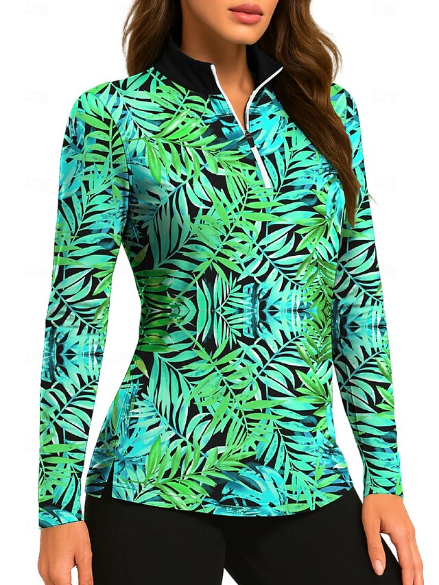 Women's Plants Tropical Floral Botanical Tops Golf Polo
