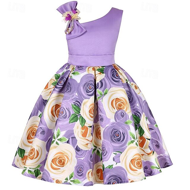Girls' Easter Dress 3D Summer Sleeveless Flower Party