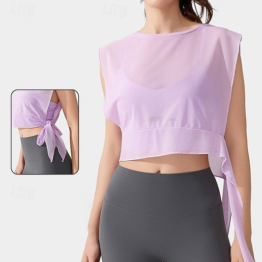 Women's Workout Crop Shirt Yoga Top Quick Dry Breathable