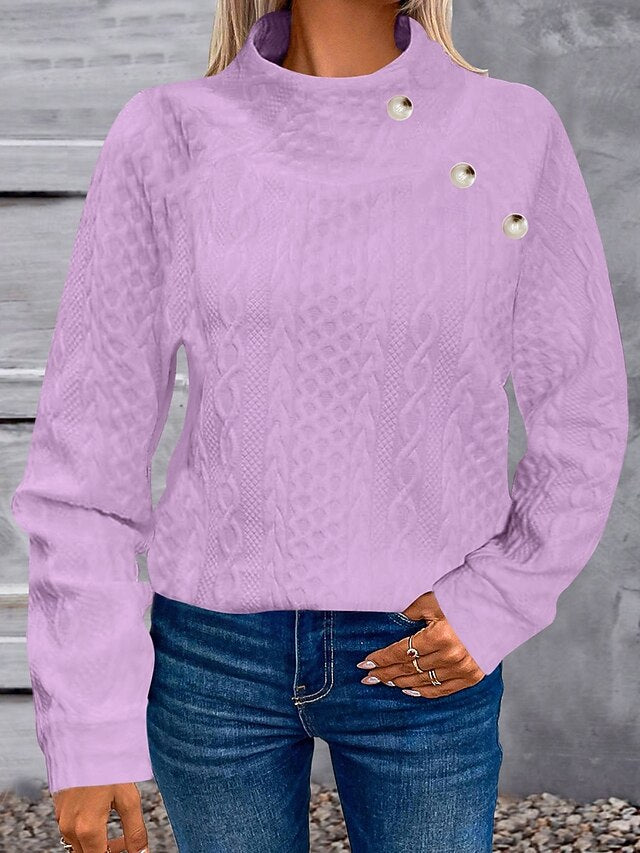 Women's Blouse Buttons Floral Stylish Casual Long Sleeve