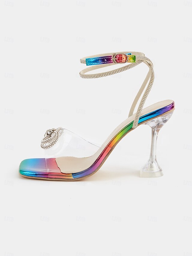Heels High - Bow Colorful Crystal with Rainbow Clear Detail Heel