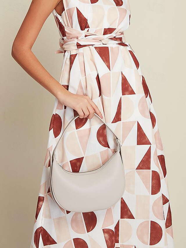 Elegant Stylish Women's White Crescent Bag - Shoulder