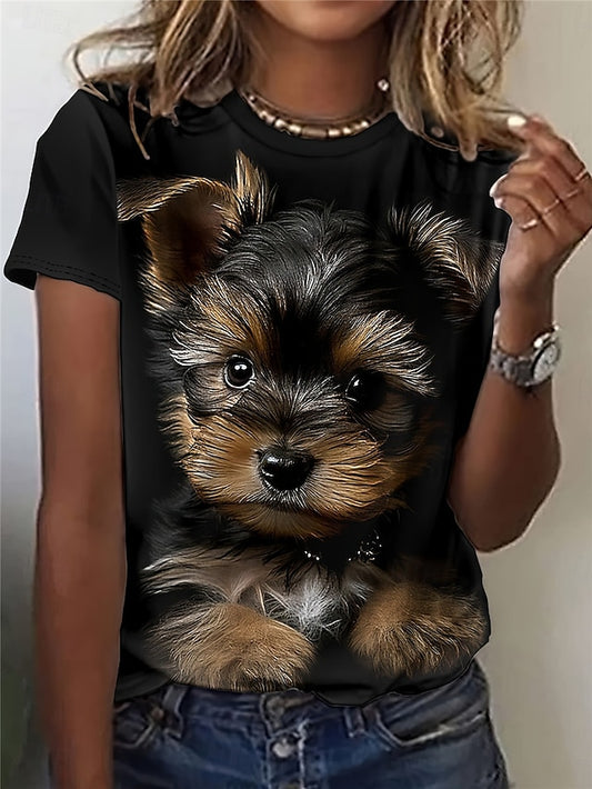 Women's T Shirt Casual Print Short Sleeve Regular Tops
