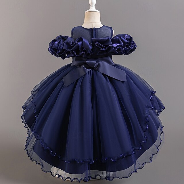 Girls' Short Kids Wedding Flower Dress Party Sleeve Floral