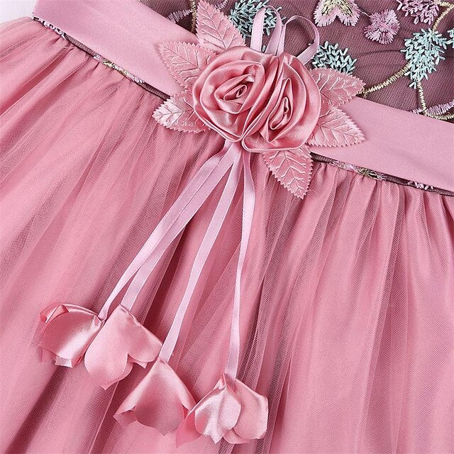 3D Dress Flower Girls' Girl Sleeveless Party