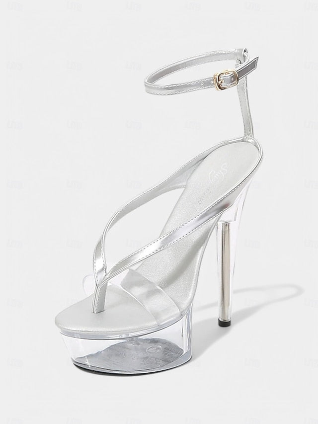 Nightclub Platform  Sandals Lavender Heel Sexy Clear –