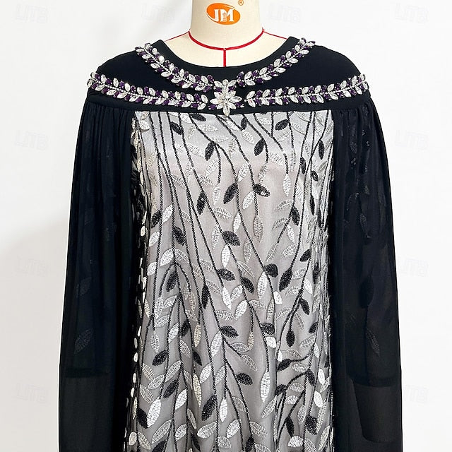 A-Line Crew Neck Cape of the Elegant Mother Bride Dress