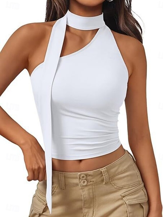 Women's Tank Top Sleeveless Shirt Tee Top Solid Color