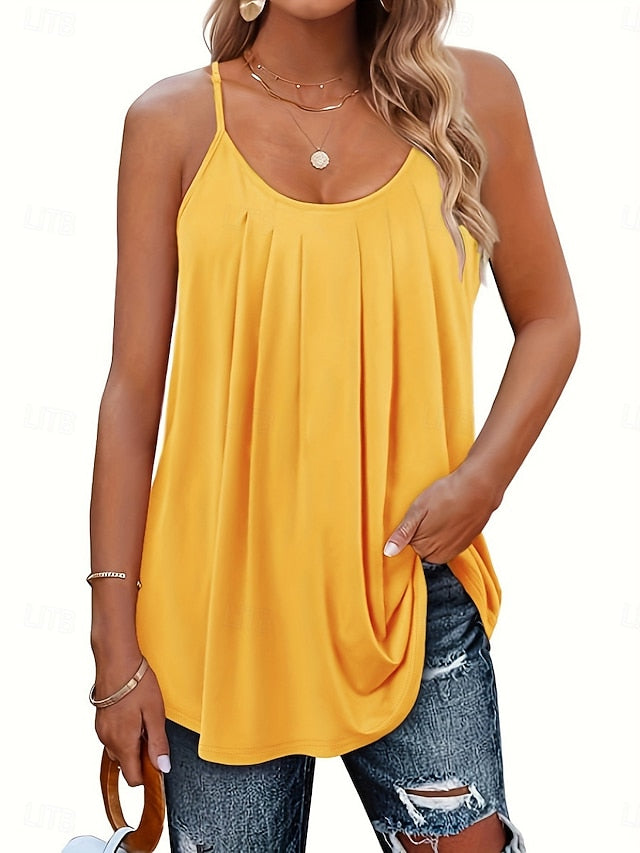 Multi Packs 2pcs Women's V Neck Sleeveless Green+pink Tank