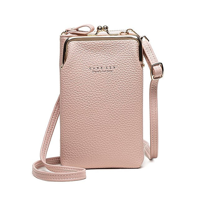 Faux Black Bag Women's with Gold Leather Frame Crossbody