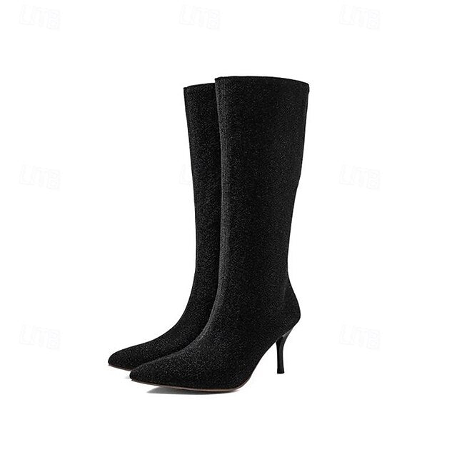 Sparkly Elegant Women's Boots – Stiletto Knee-High