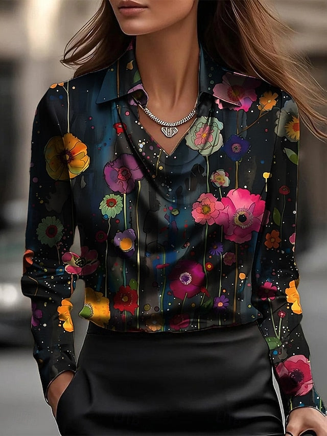 Women's Shirt Print Draped Graphic Geometric Elegant