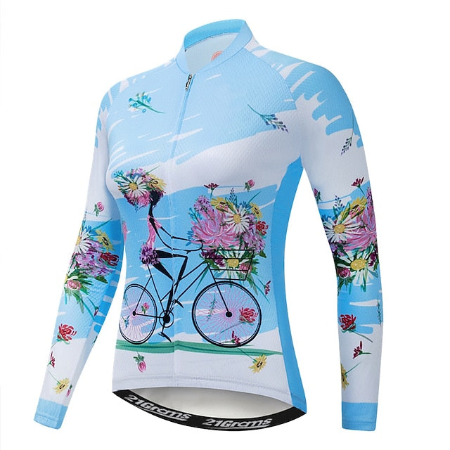 Women's Cycling Jersey Patterned Floral Botanical Flower