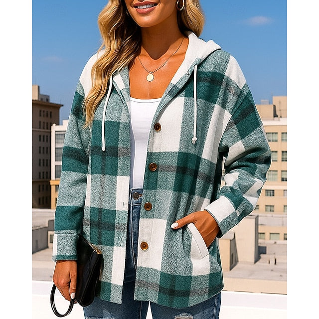 Women's Hoodie Jacket Long Coat Drawstring with Pockets
