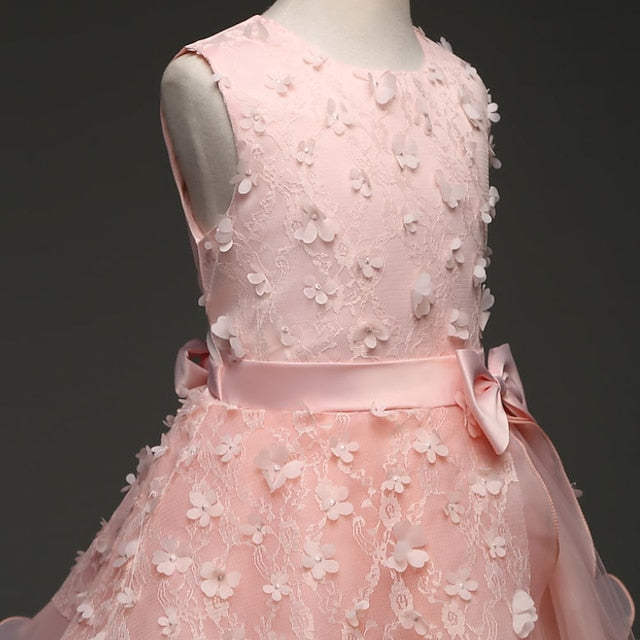 Colored Solid Flower Girl Kids Girls' Dress