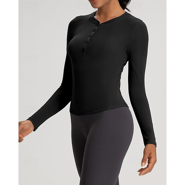 Women's Solid Colored Tennis Shirt Sport Top Stylish