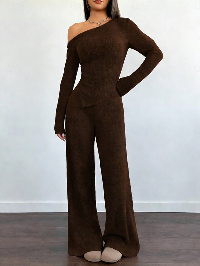 Women's Two Piece Sets Pants Sets Bolero Top Long Sleeve