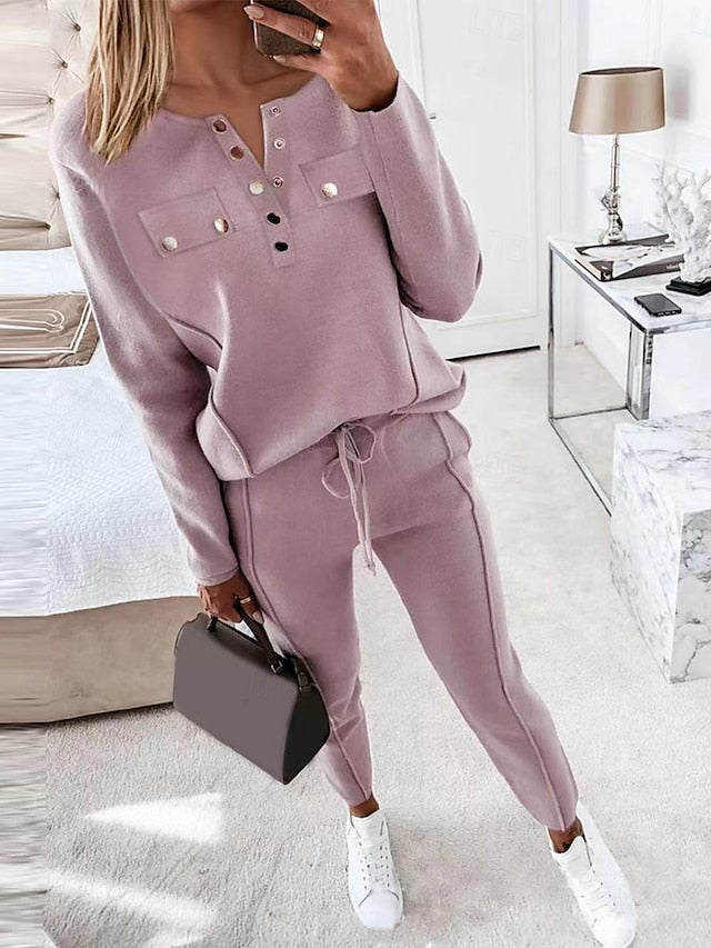 Women's Blouse Chinos Long Sleeve Crew Neck Plain Fashion