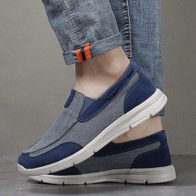 Beige Canvas – Men's Lightweight Loafers Slip-On