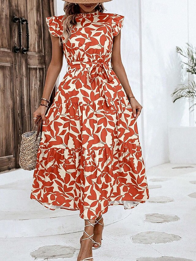 Women's Midi Dress Casual Dress Print Dress Elegant Fashion