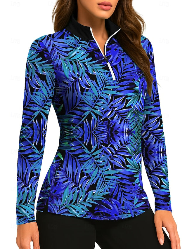 Women's Plants Tropical Floral Botanical Tops Golf Polo