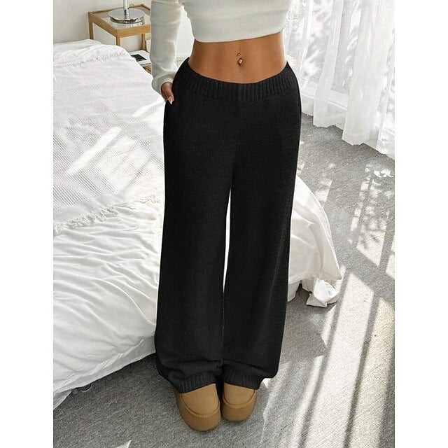 Women's Culottes Wide Leg Fleece Pants Chinos Vacation