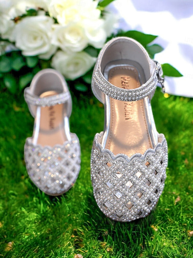 Scalloped – Sparkly Mary Shoes Rhinestone Girls' Jane