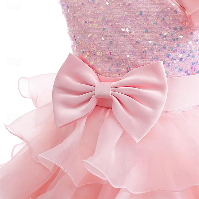 Gown Ball Flower Pageant Girls Dress Ruffle Wedding Party Kids