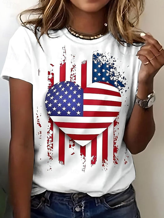 American Independence Day Women's T Shirt Print Graphic