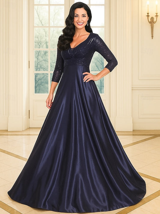 A-Line Floor Length Wedding Guest Dress Formal Dresses Flare