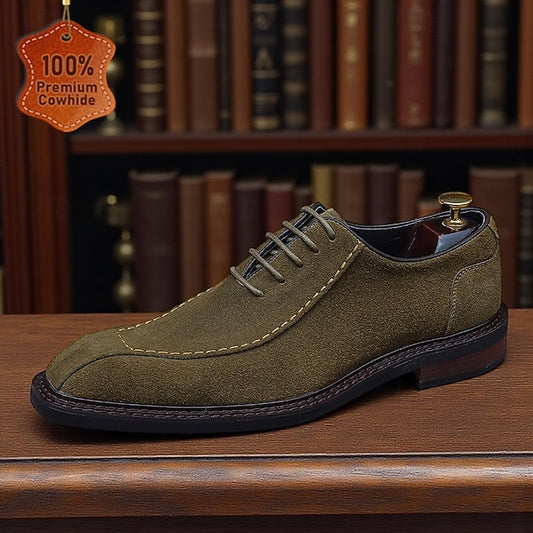 Leather Derby - Classic Cowhide Shoes Men's Genuine Suede