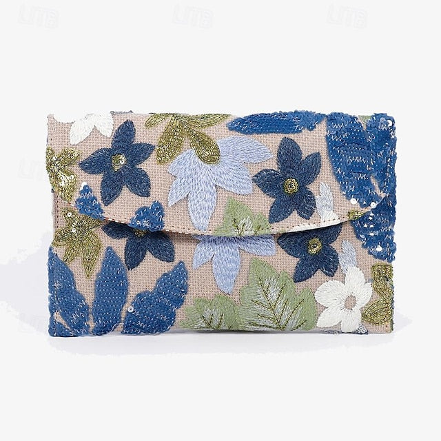 Clutch Women's Embroidered Handheld Floral - Bag Evening