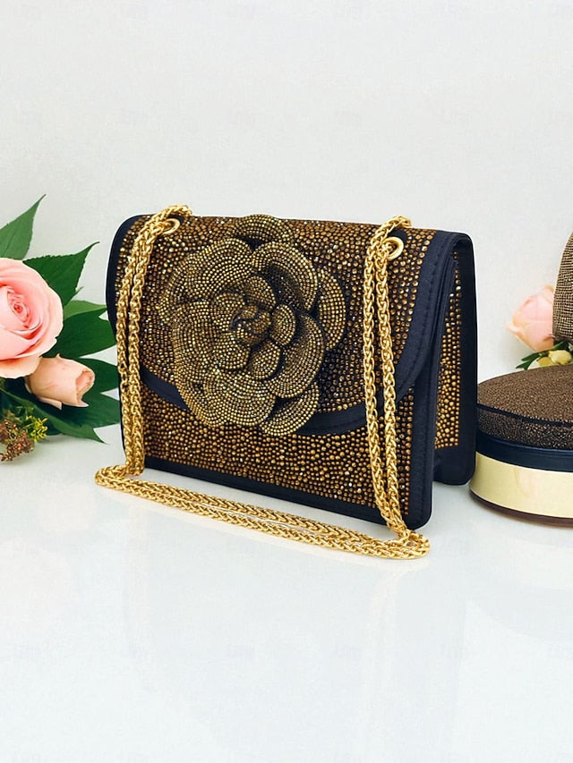 with Women's Gold Matching Pumps Slingback Rhinestone
