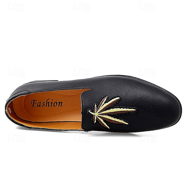 Faux Leather Loafers with Feather - Prom Men's White Shoes