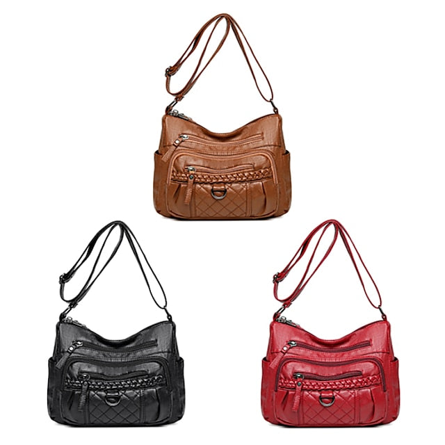 Hobo Bag PU Shoulder Leather Crossbody Women's