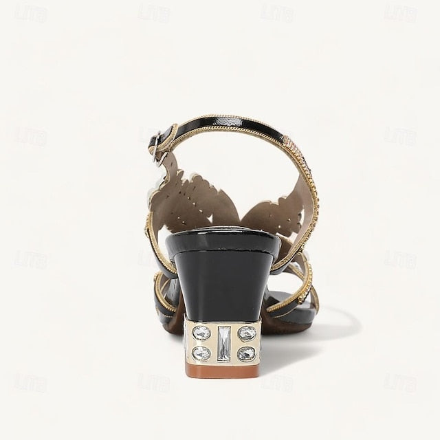 Sandals Shoes Round Toe Wedding Rhinestone Women's Party