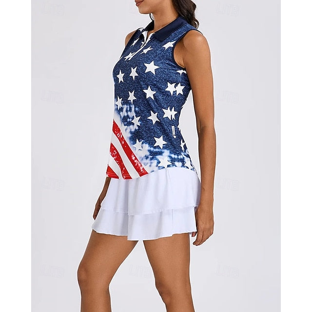 Women's Graphic National Flag Sport Shirt Golf Polo Shirt