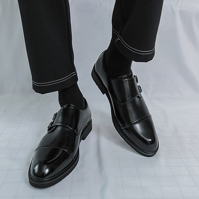 Brown Monk Double Leather – Strap Men's Shoes Faux