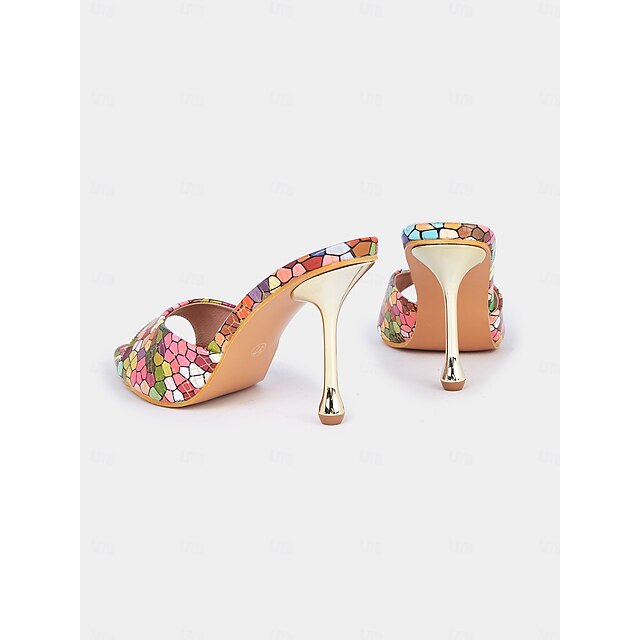 Mules Multicolor Print Heels – Colorful for High Mosaic Women