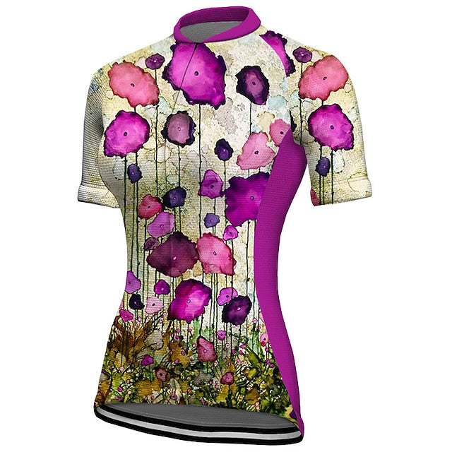 Women's Cycling Jersey Graphic Floral Botanical Short