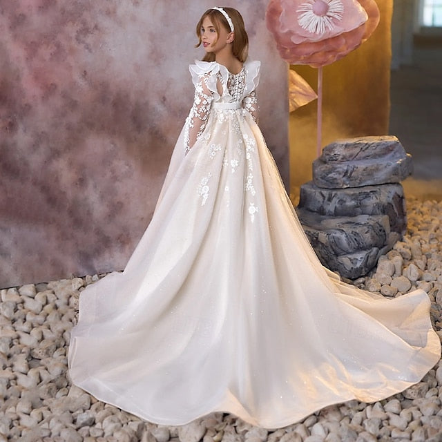 Color Party Girls' Communion First Solid Kids Dress