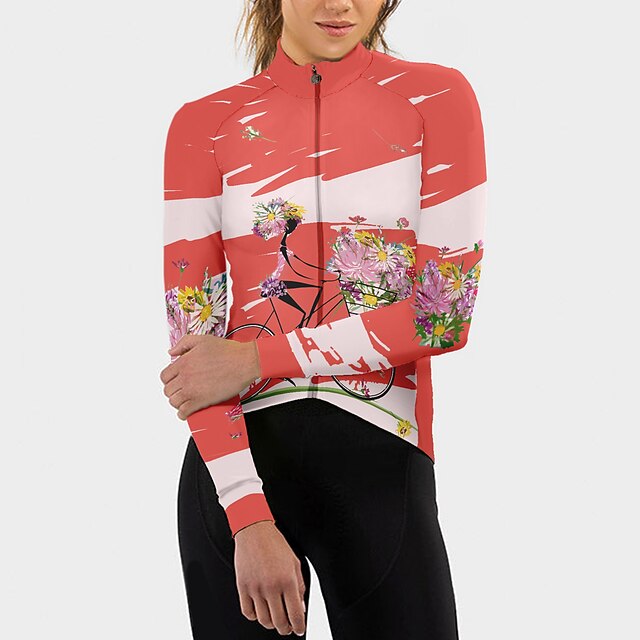 Women's Cycling Jersey Patterned Floral Botanical Flower